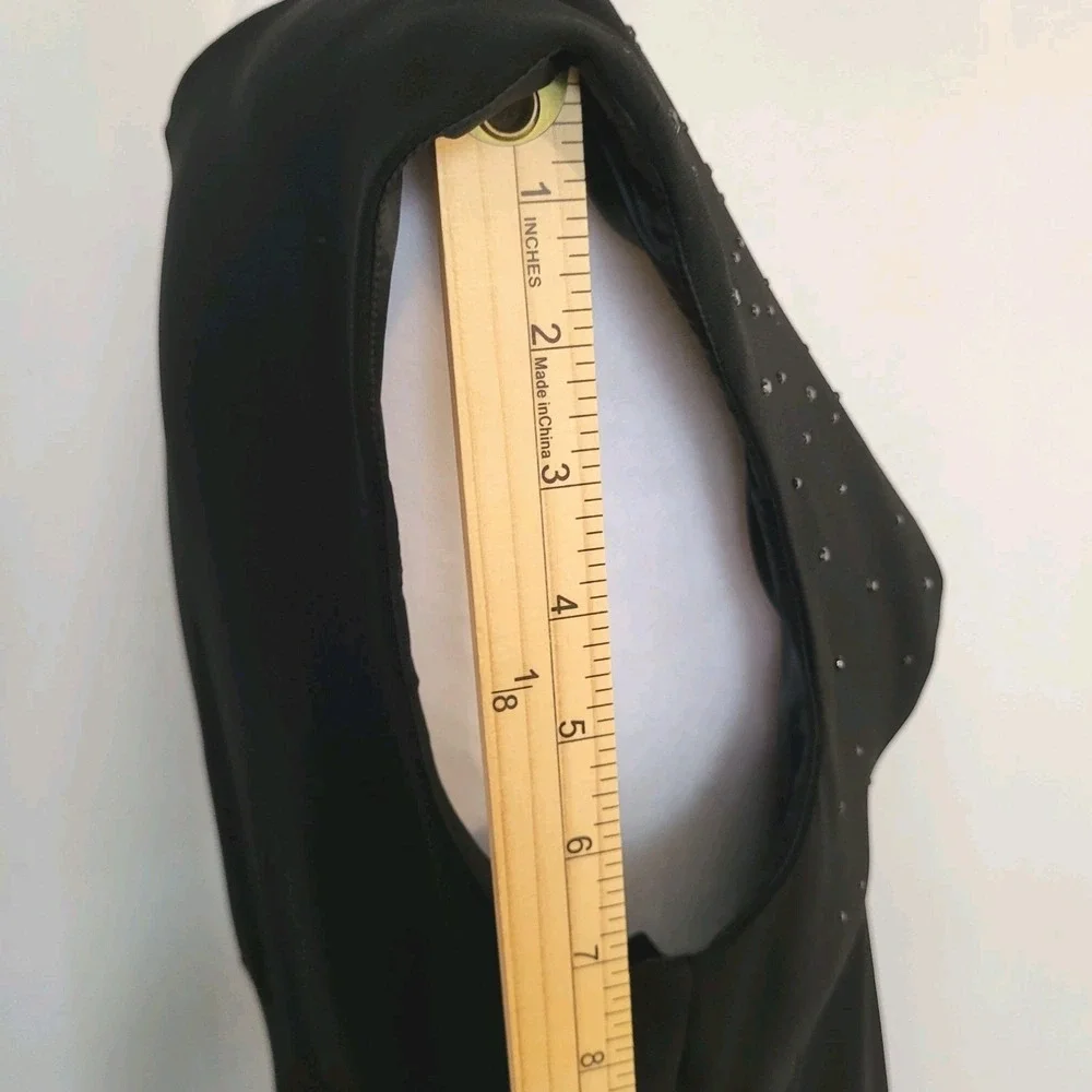 VTG Bob Mackie‎ Studio Black Beaded Formal Evening Dress Lined Petite 12P